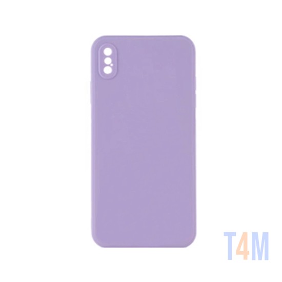 Capa de Silicone com Moldura de Câmera para Apple iPhone X Roxo